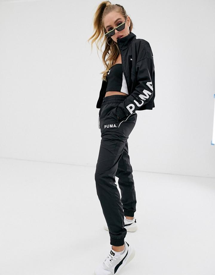 Puma Chase Black Woven Pant - Black