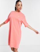 Adidas Originals Adicolor T-shirt Dress In Pink-orange
