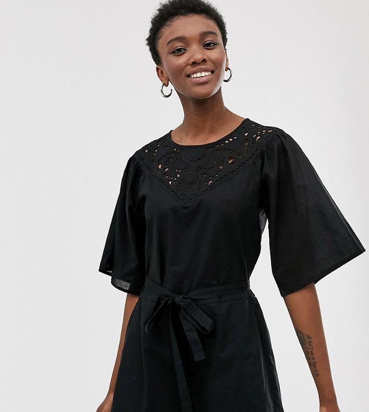 Only Broderie Romper In Black