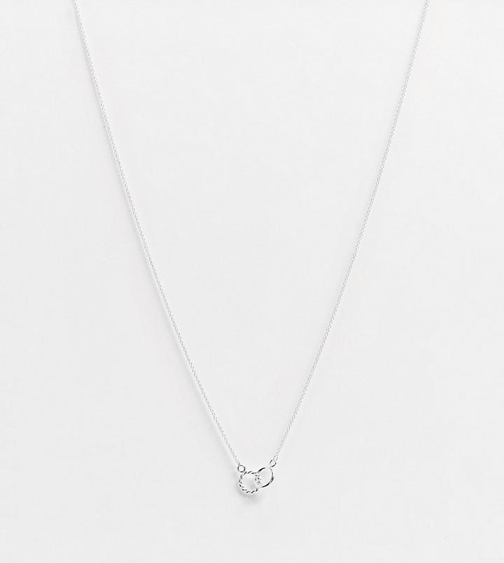Kingsley Ryan Curve Necklace In Sterling Silver With Double Circle Pendant
