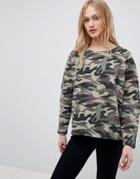 Blend She Camoflage Sweatshirt - Green