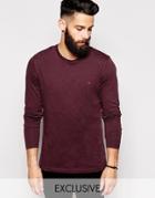 Farah T-shirt With Long Sleeves Slim Fit Exclusive - Bordeaux