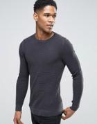 Sisley Sweater In Waffle Texture - Gray