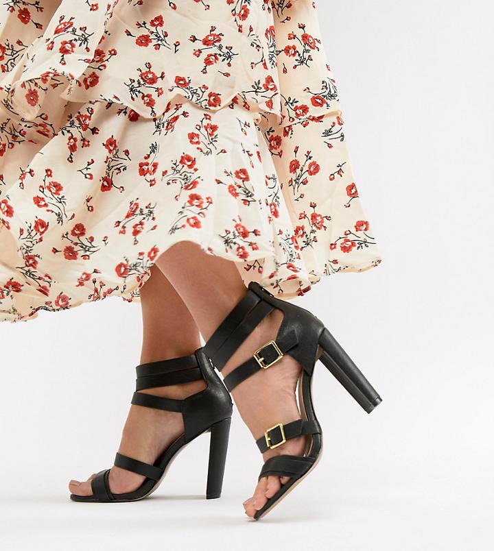 Qupid Heeled Sandals - Black