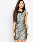 Lashes Of London Jacquard Dress With Contrast Collar