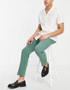 Asos Design Slim Suit Pants In Forest Green Crosshatch