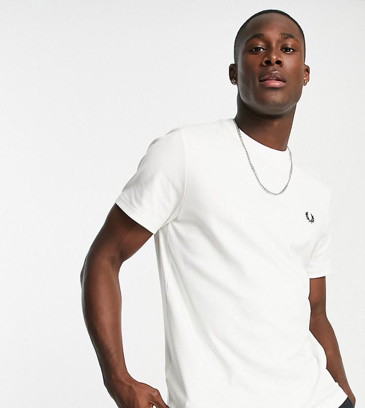Fred Perry Back Logo T-shirt In White Exclusive At Asos
