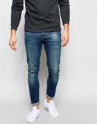 Asos Super Skinny Jeans In Mid Wash - Dirty Blue