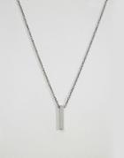 Icon Brand Bar Pendant Necklace In Silver - Silver