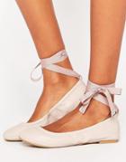 Call It Spring Conboy Blush Ribbon Tie Ballet Flat Shoes - Pink