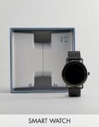 Skagen Connected Skt5001 Falster Leather Display Smart Watch In Black - Black