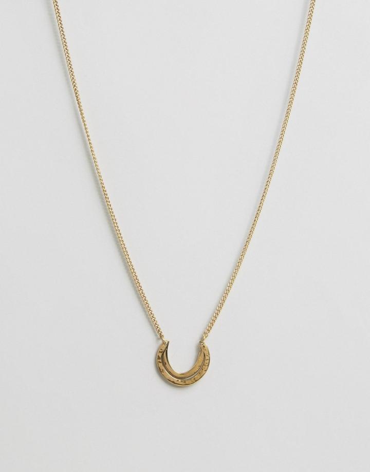 Made Crescent Pendant Necklace - Gold