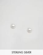 Asos Sterling Silver Mini 3mm Faux Pearl Stud Earrings - Silver