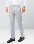 Asos Straight Smart Cargo Joggers In Pale Gray - Gray