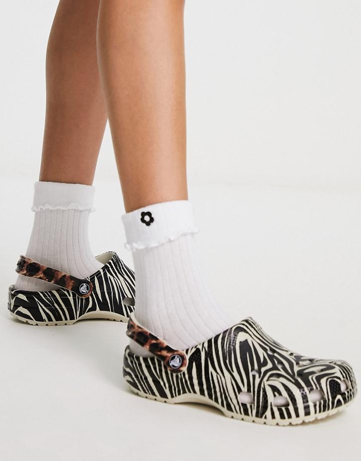 Crocs Classic Shoe In Zebra Mix-multi