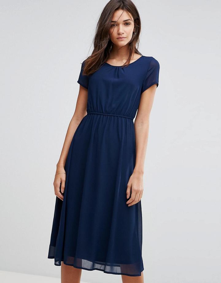 Pussycat London Color Block Midi Dress - Navy