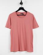 Asos Design T-shirt With Scoop Neck In Washed Pink