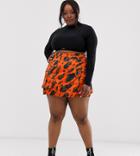 Asos Design Curve Utility Mini Skirt In Animal Print-multi