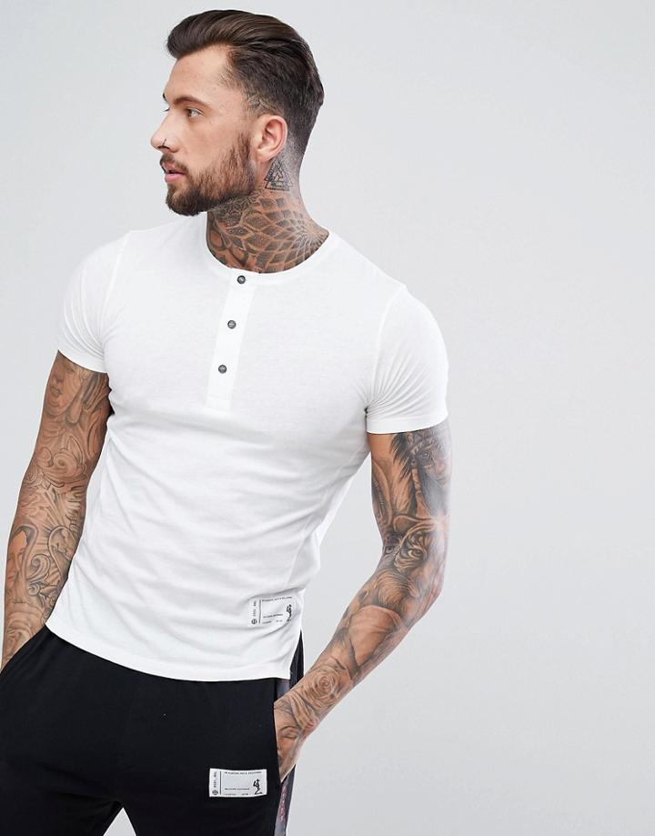 Religion Lounge Henley T-shirt In White - White