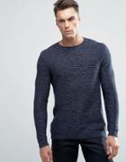 Threadbare Two Tone Knit Sweater - Blue