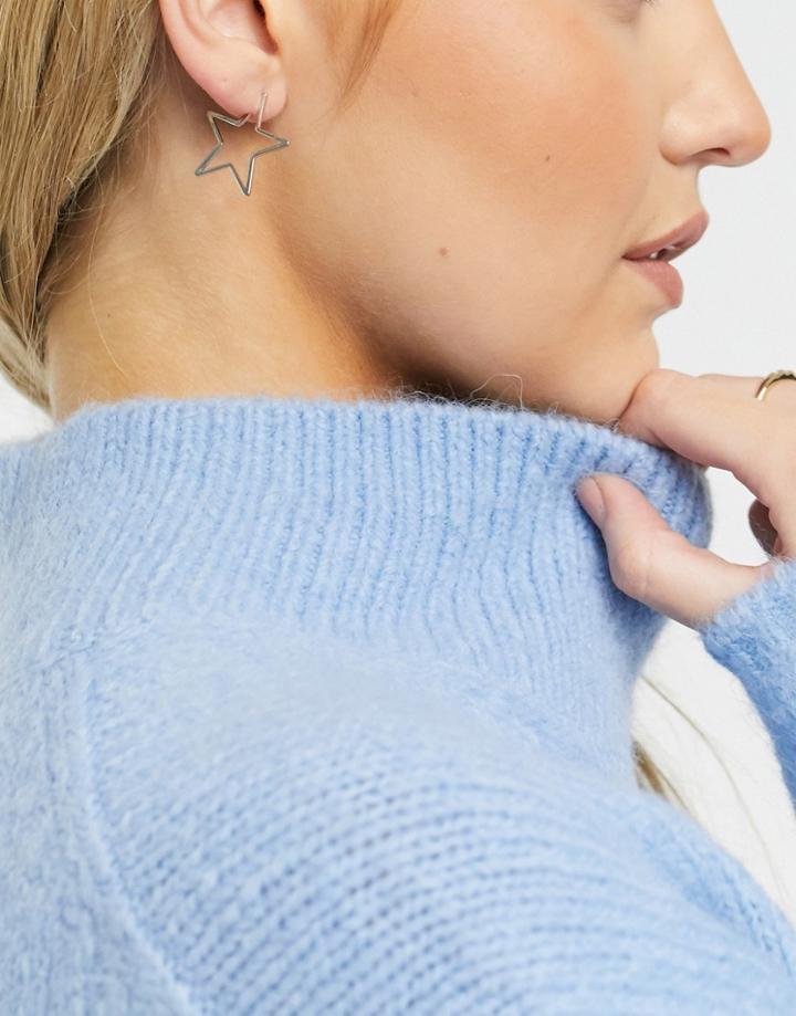 Whistles Star Earrings In Silver-grey