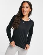 Nike Training Dri-fit One Long Sleeve T-shirt In Black