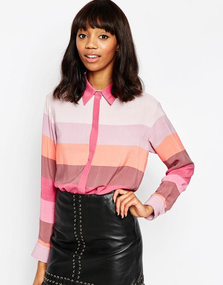 Asos Pastel Stripe Blouse - Multi