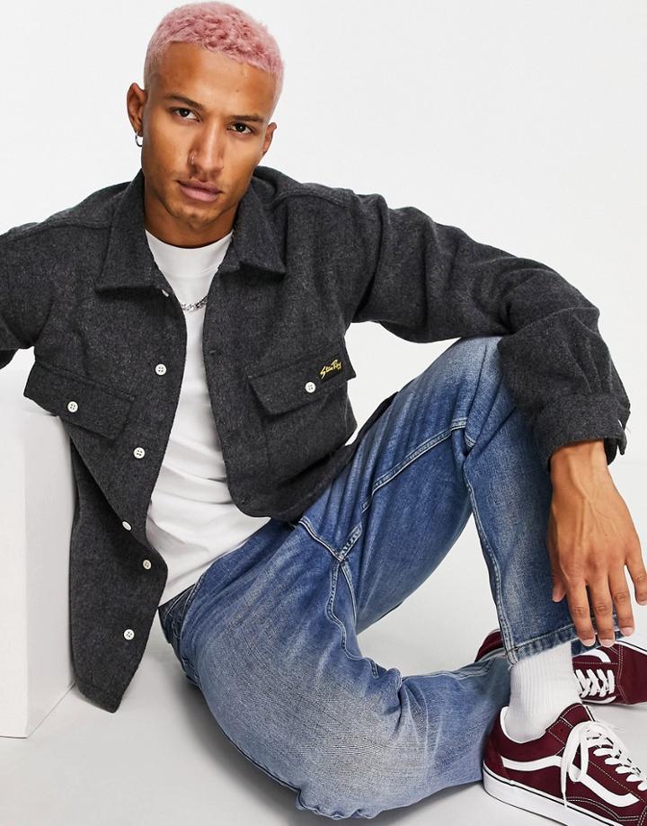 Stan Ray Cpo Wool Shirt In Gray-grey