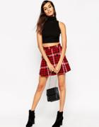 Asos A-line Mini Skirt In Check - Multi