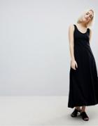 Asos Design Maxi Tank Dress With Bubble Hem - Black