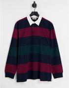 Carhartt Wip Hansen Rugby Polo In Navy Multi