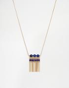 Ashiana Necklace With Beaded Tassel Detail - Gold