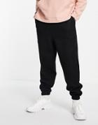 Asos Design Oversized Sweatpants In Black Fleece