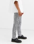 Heart & Dagger Skinny Fit Pants In Animal With Check Side Stripe