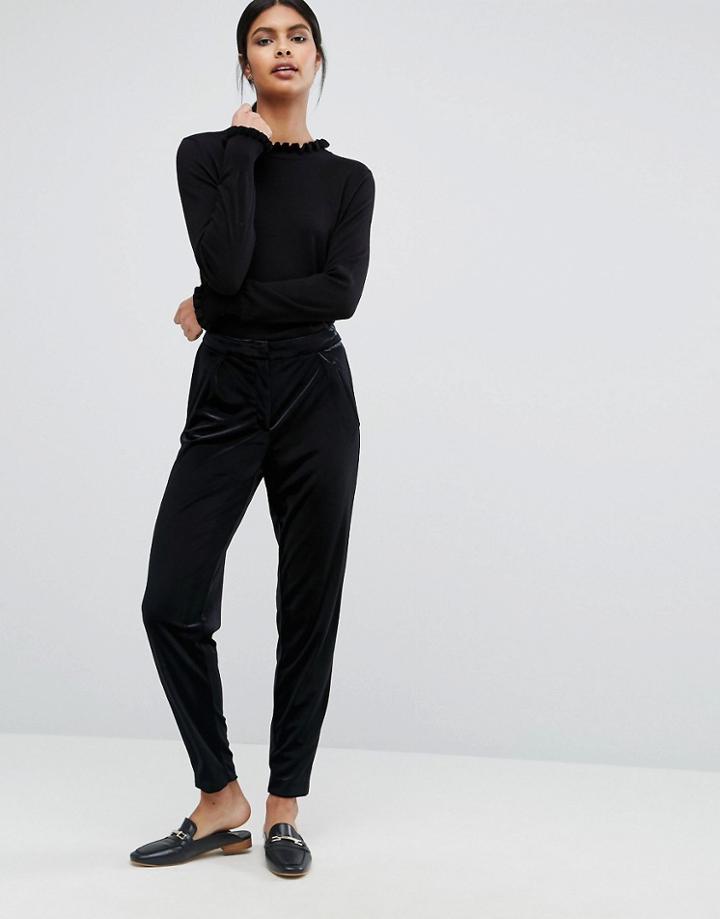 Y.a.s Velvet Clady Pant - Black