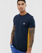 Le Breve Side Stripe T-shirt-navy