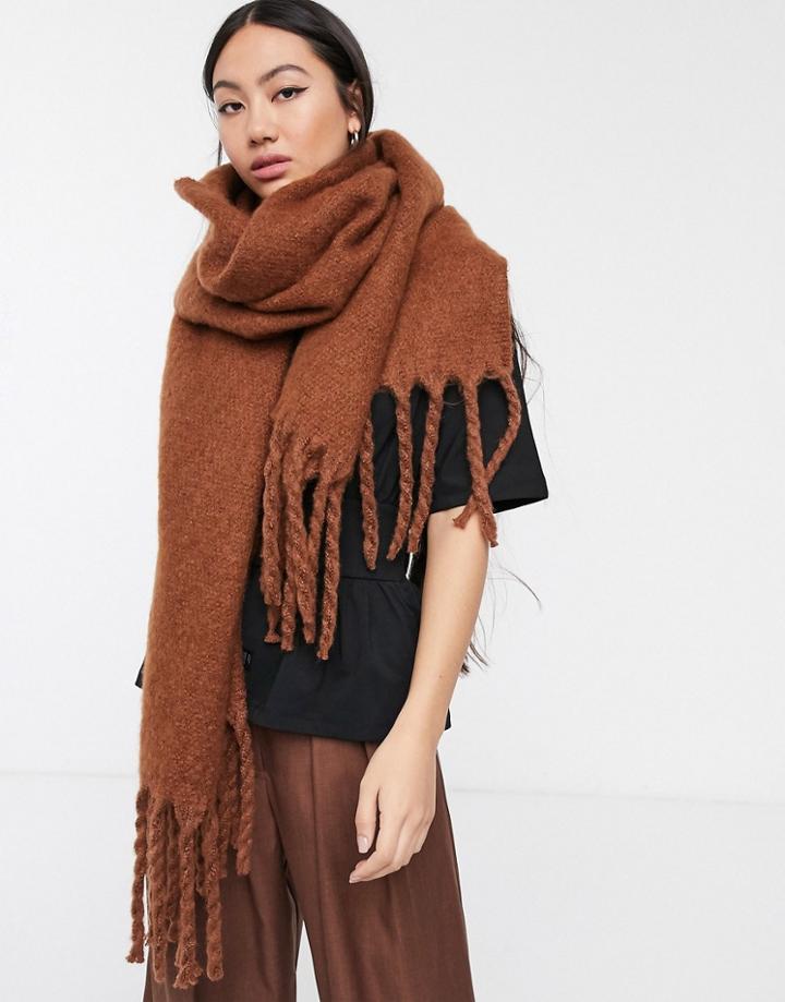 Weekday Mind Scarf In Brick Orange-brown