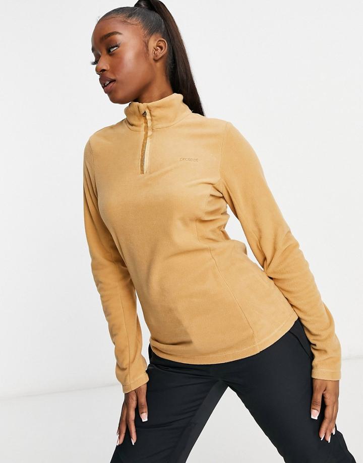 Protest Mutez 1/4 Zip Fleece In Tan-orange