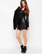 Y.a.s Utility Leather Skirt - Black