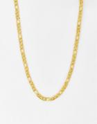 Icon Brand Stainless Steel Figaro Necklace In Gold Tone