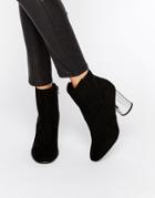 London Rebel Round Heel Boot With Mirror Heel - Black