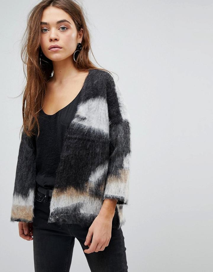 Only Marble Effect Cardigan - Tan