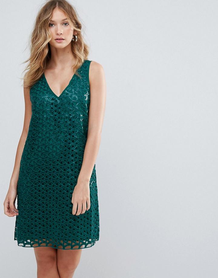 Deby Debo Heloise Mesh Lace Cocktail Dress - Blue