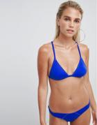 Free Society Electric Blue Triangle Bikini Top-multi