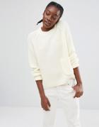 Monki Pocket Detail Knitted Sweater - White