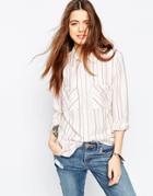 Asos Soft Boyfriend Shirt In Stripe - Multi
