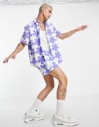 Asos Design Swim Shorts With Floral Print Short Length- Part Of A Set- Part Of A Set- Part Of A Set- Part Of A Set-purple
