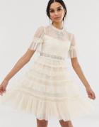 Needle & Thread Bridal Embellished Bow Midi Dress In Cream - Cream