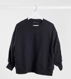 Asos Design Tall Boxy Sweatshirt With Wide Sleeve In Black