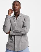 Polo Ralph Lauren Icon Logo Slim Fit Pique Shirt Button Down In Gray Heather